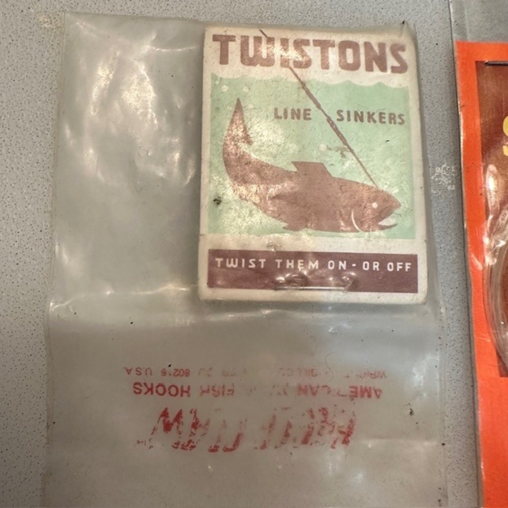 VINTAGE TWISTONS LINE SINKERS FISHING TACKLE‎ AMILOG COMPANY RARE